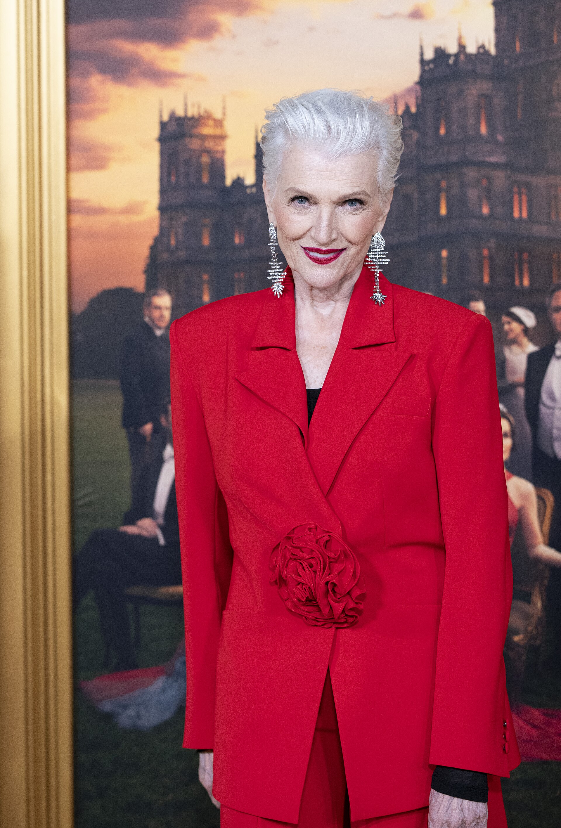 Maye Musk at September 2025 Downton Abbey: The Grand Finale Premiere in New York.