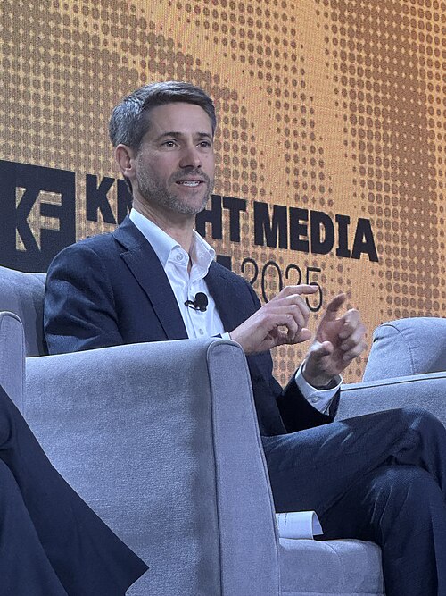 Matt Mahan, Mayor of the City of San Jose, speaking at the 2025 Knight Media Forum in Miami, Florida in February 2025