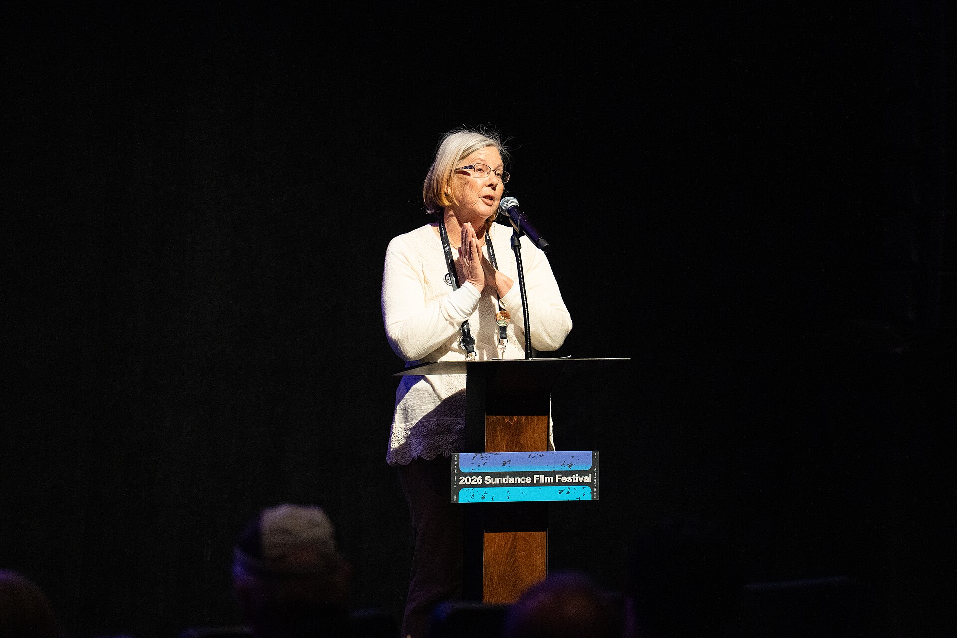 Lisa Rajigah presenting the film Gail Daughtry and the Celebrity Sex Pass on the last day of Sundance Film Festival 2026