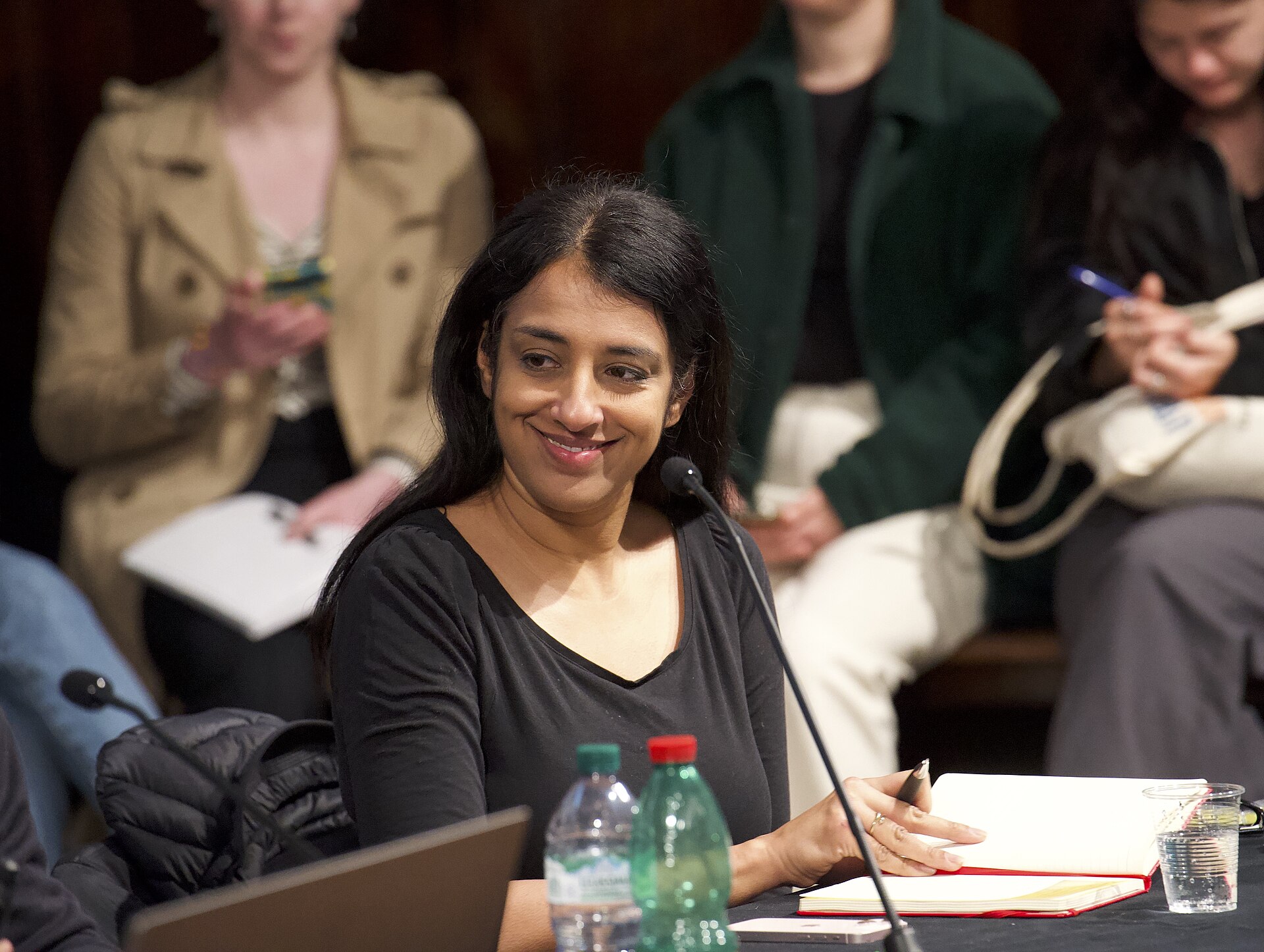 Megha Rajagopalan, international investigative correspondent for The New York Times, speaking at the International Journalism Festival 2024 in Perugia, Italy on a panel called War crimes investigations and accountability using open source techniques.