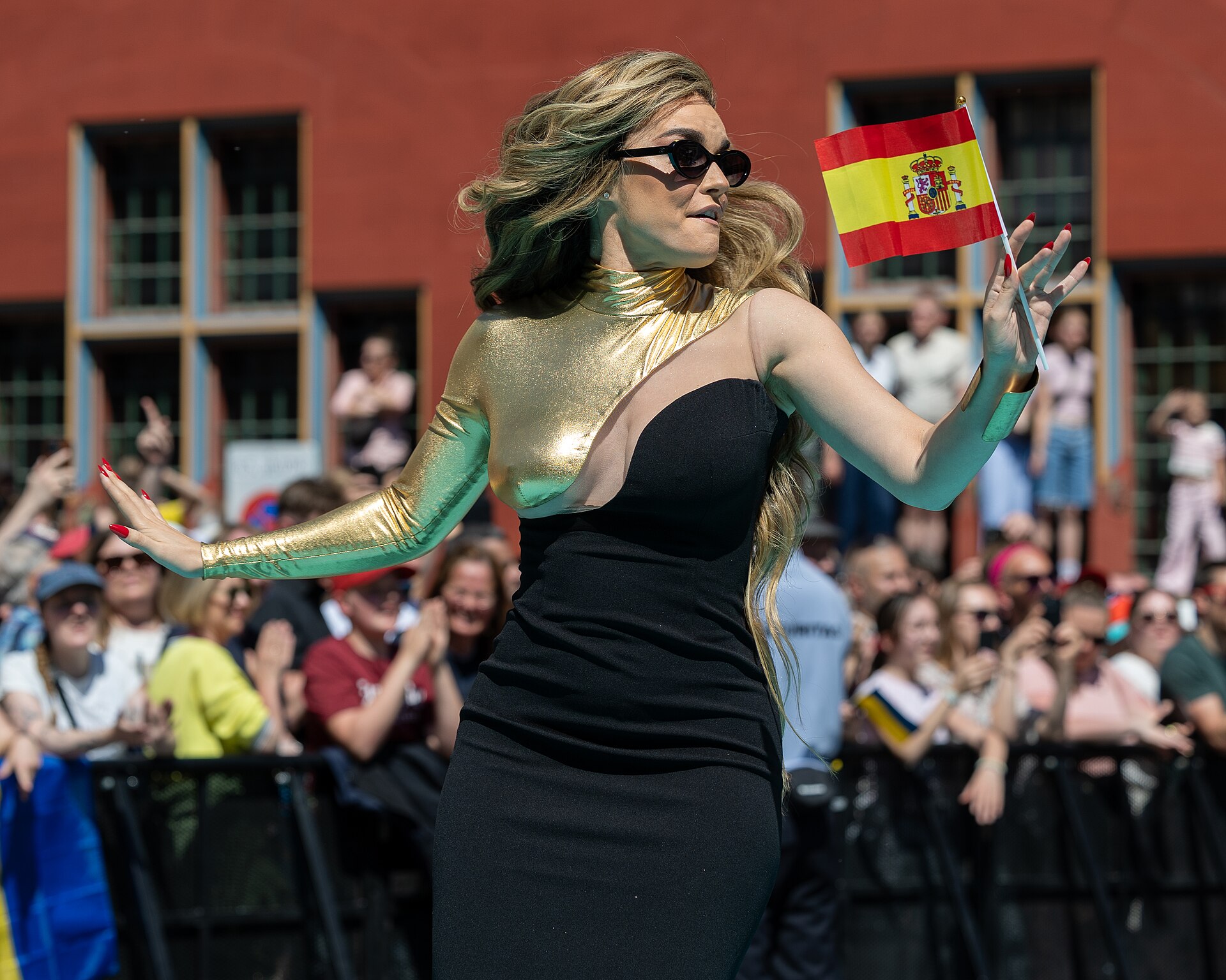 Melody, representing Spain, on the Turquoise Carpet at Eurovision 2025 in Basel, Switzerland.