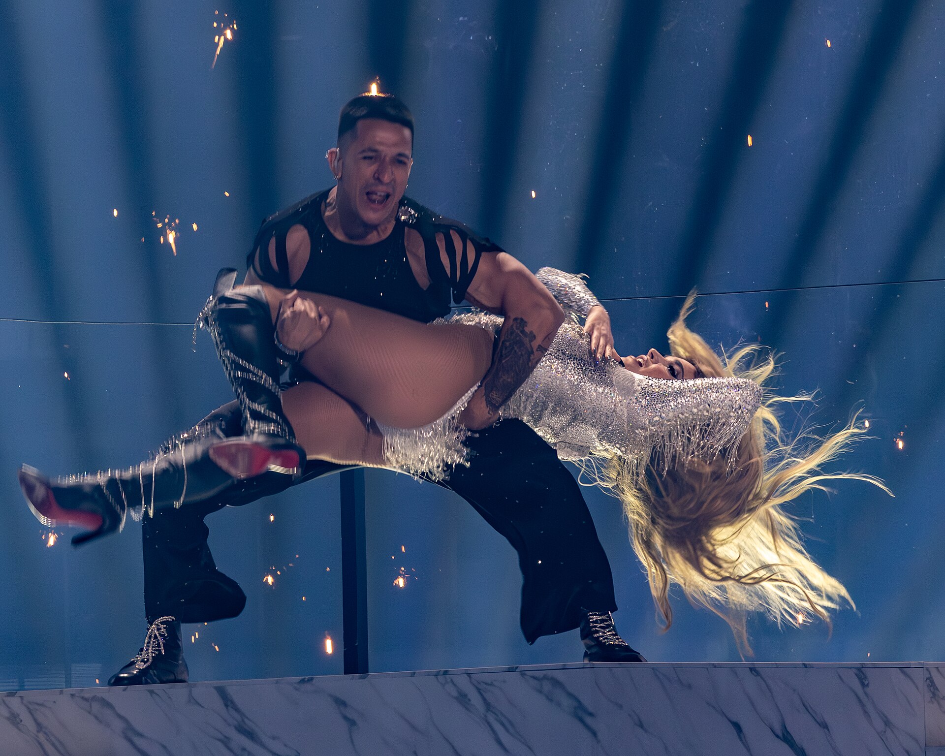 Melody, representing Spain, performing at Eurovision 2025 in Basel, Switzerland.