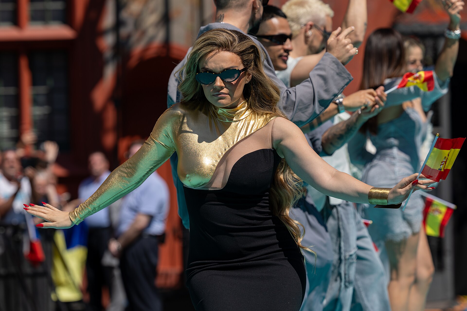 Melody, representing Spain, on the Turquoise Carpet at Eurovision 2025 in Basel, Switzerland.