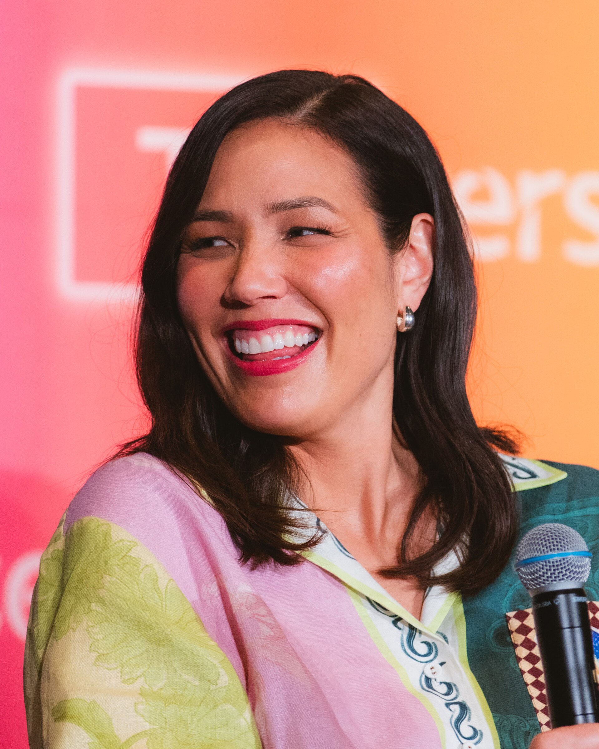 Michaela Conlin at the 20th anniversary panel for Bones at Televerse 2025 in Los Angeles, California.