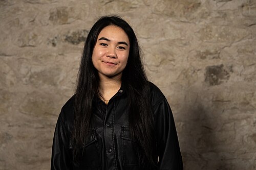 Michaela Holland, Director & Founder, at the WikiPortraits studio at the 2025 SXSW Festival.