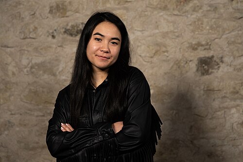 Michaela Holland, Director & Founder, at the WikiPortraits studio at the 2025 SXSW Festival.