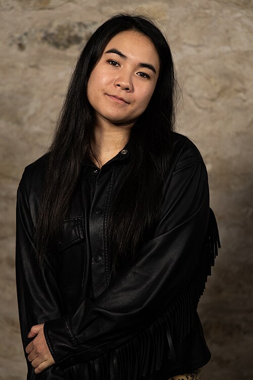 Michaela Holland, Director & Founder, at the WikiPortraits studio at the 2025 SXSW Festival.