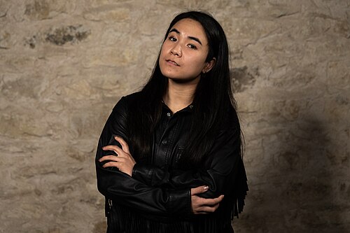 Michaela Holland, Director & Founder, at the WikiPortraits studio at the 2025 SXSW Festival.