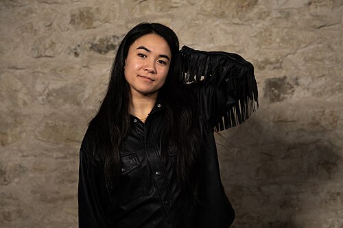 Michaela Holland, Director & Founder, at the WikiPortraits studio at the 2025 SXSW Festival.