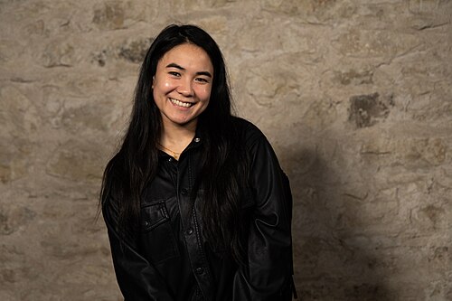 Michaela Holland, Director & Founder, at the WikiPortraits studio at the 2025 SXSW Festival.