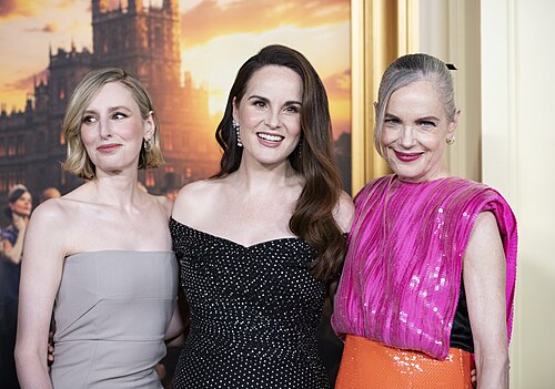 Michelle Dockery, Elizabeth McGovern, and Laura Carmichael at September 2025 Downton Abbey: The Grand Finale Premiere in New York.
