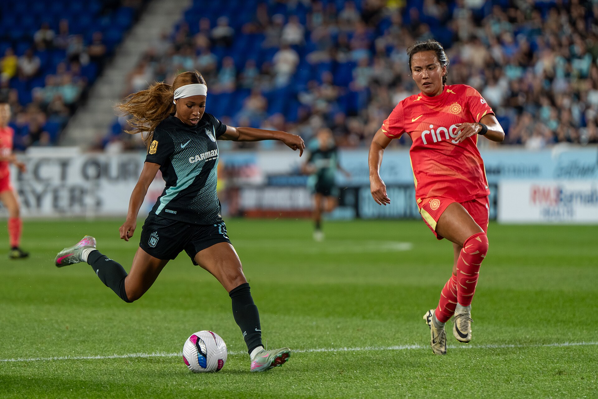 Midge Purce and Sam Hiatt during Gotham FC vs Portland Thorns FC on 26 Sep 2025