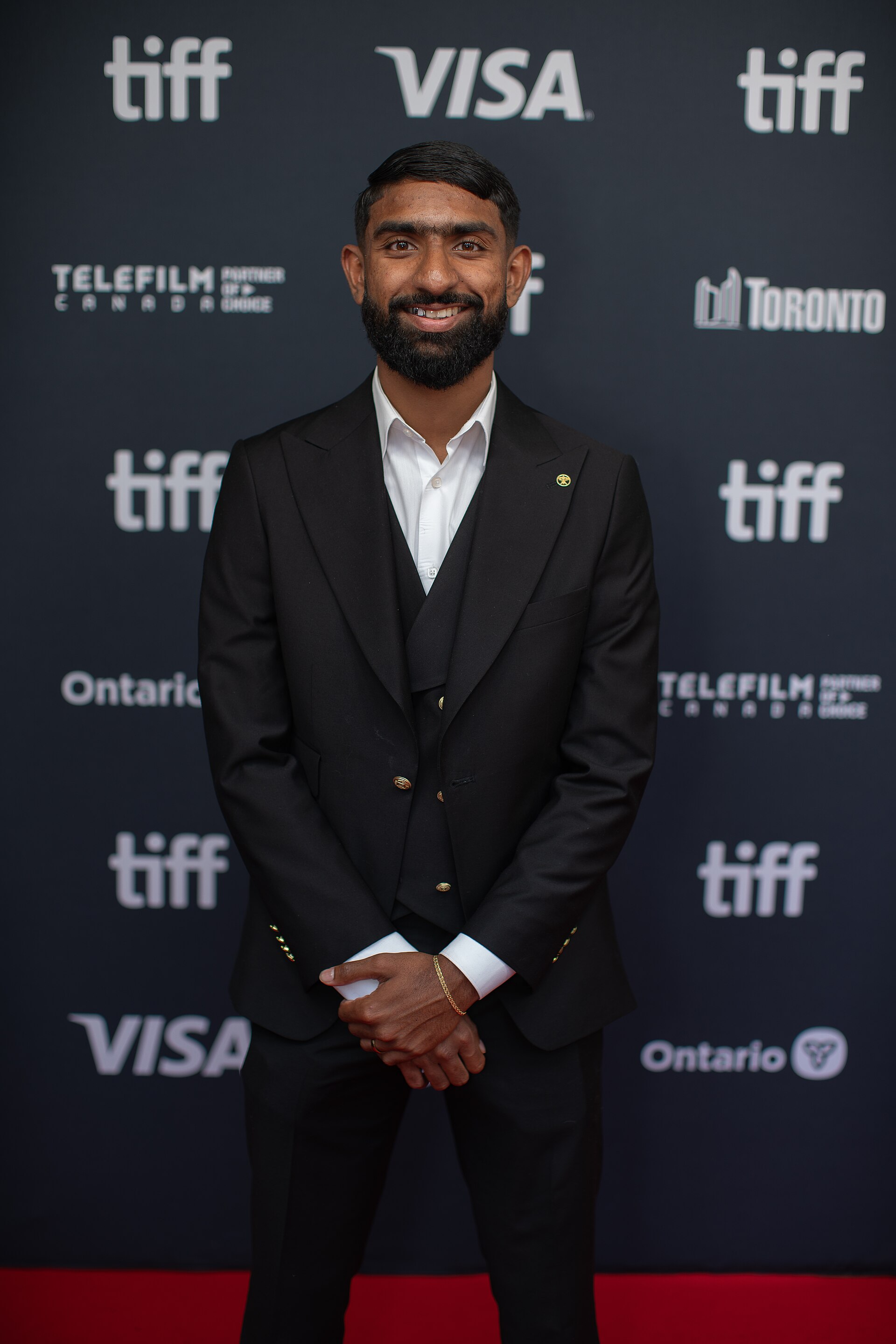 Midhushan Chandrasiri, actor in 'Little Jaffna', at the 2024 Toronto International Film Festival