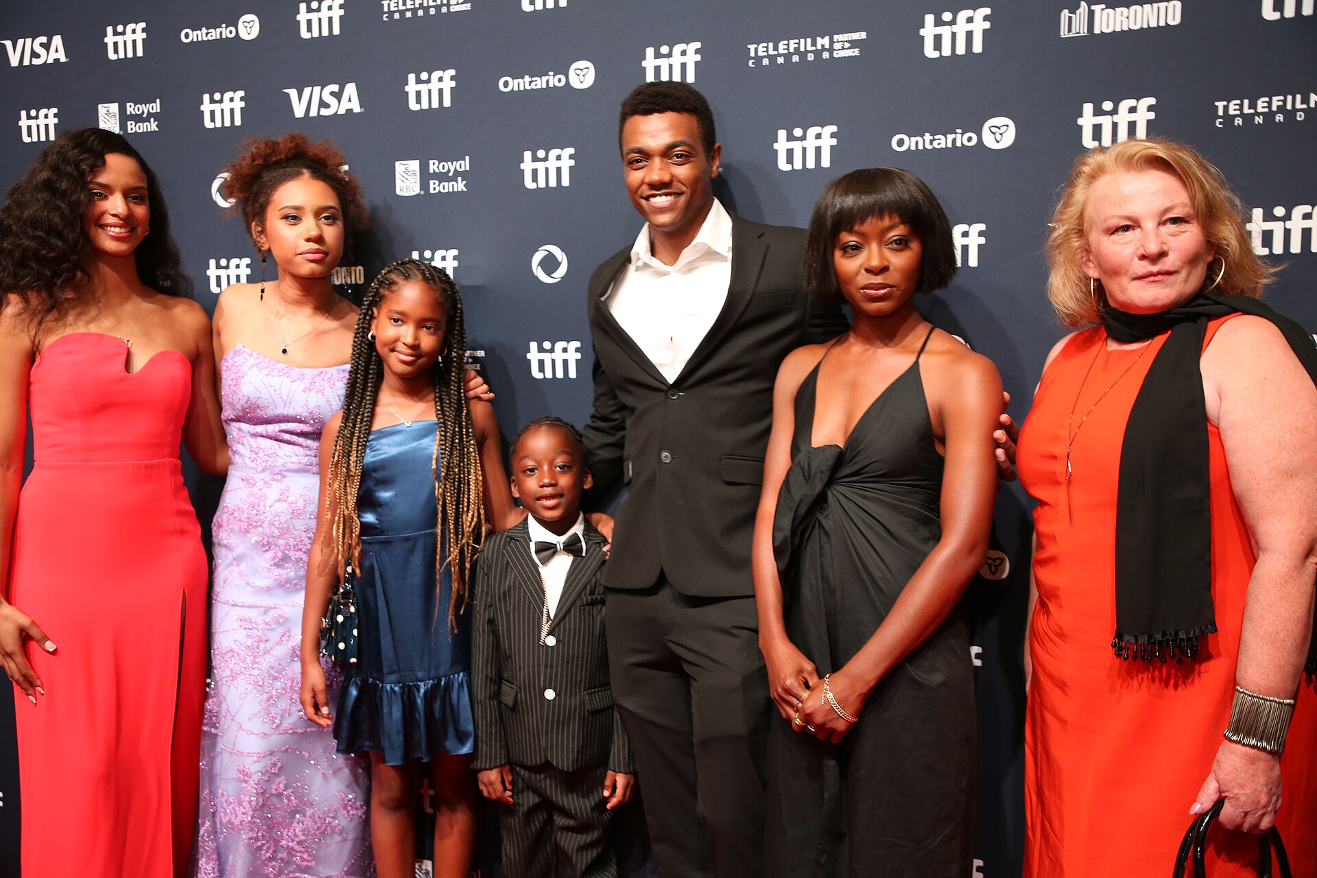 Milcania Diaz-Rojas, Jaeda LeBlanc, Haile Amare, Jacob Gabriel, Danielle Deadwyler, Kataem O'Connor, and Elizabeth Saunders at the 2024 Toronto International Film Festival (TIFF) for the movie