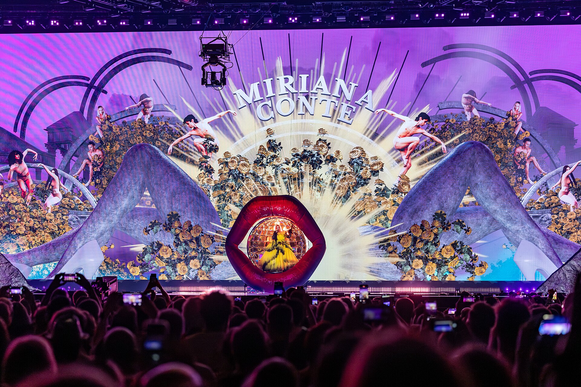 Miriana Conte, representing Malta, performing at Eurovision 2025 in Basel, Switzerland.