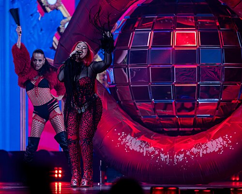 Miriana Conte, representing Malta, performing at Eurovision 2025 in Basel, Switzerland.