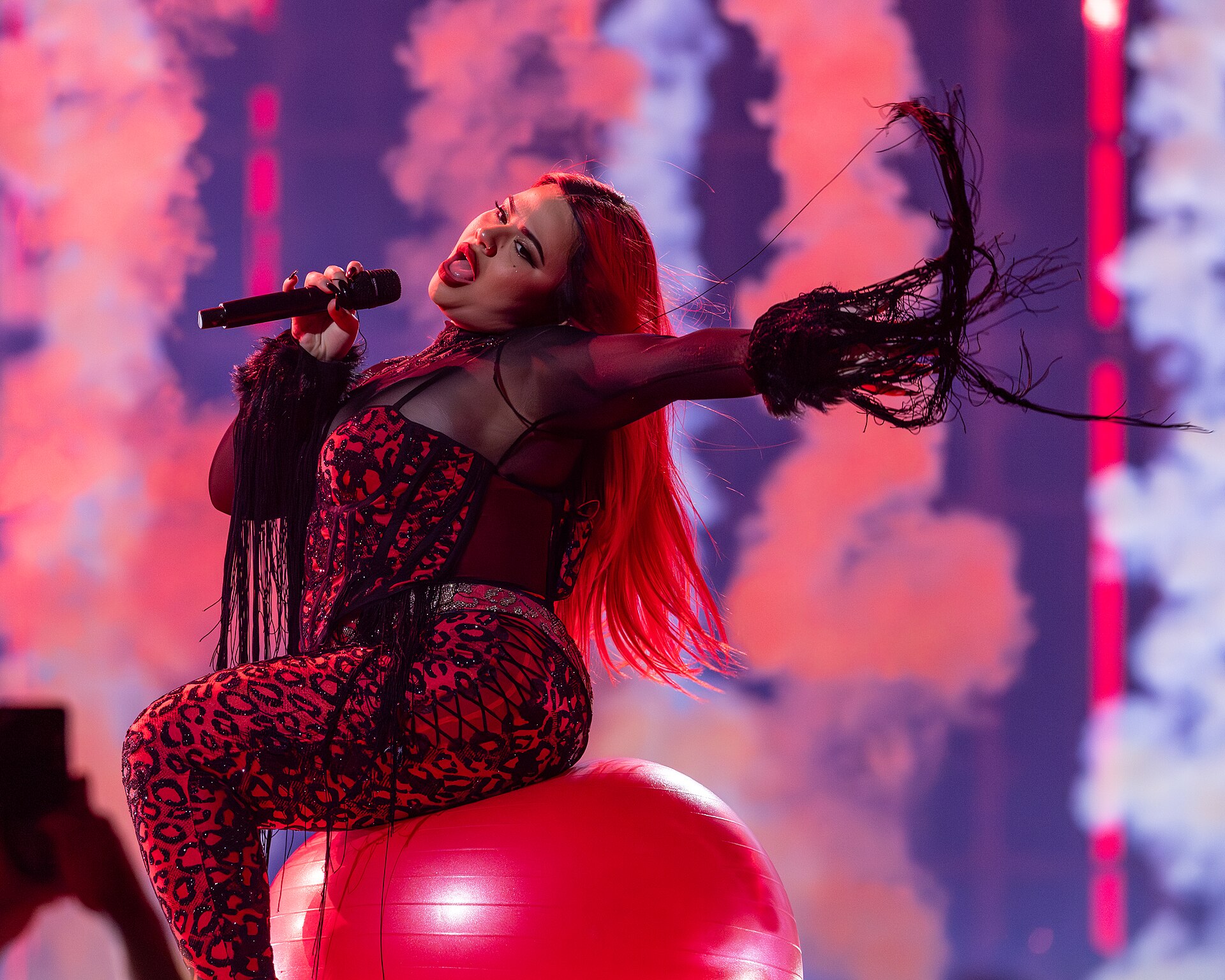 Miriana Conte, representing Malta, performing at Eurovision 2025 in Basel, Switzerland.