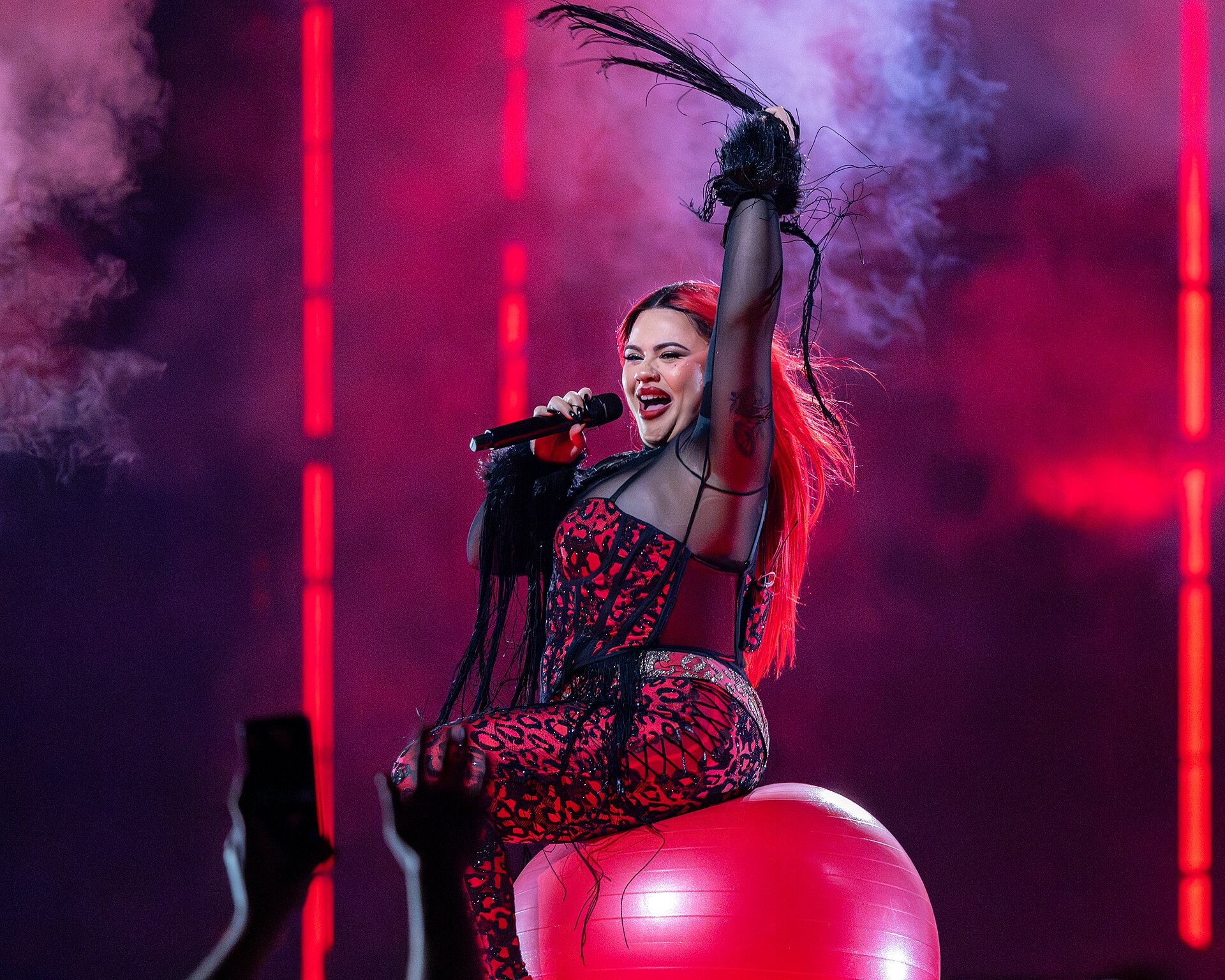 Miriana Conte, representing Malta, performing at Eurovision 2025 in Basel, Switzerland.