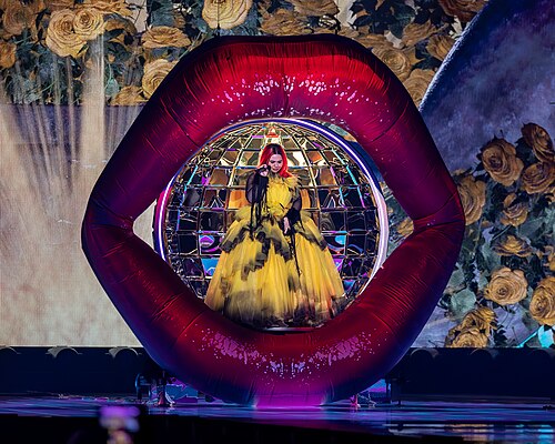 Miriana Conte, representing Malta, performing at Eurovision 2025 in Basel, Switzerland.