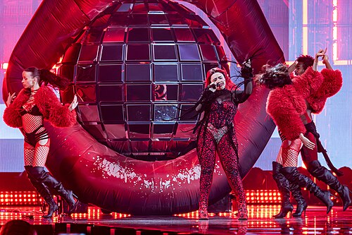 Miriana Conte, representing Malta, performing at Eurovision 2025 in Basel, Switzerland.