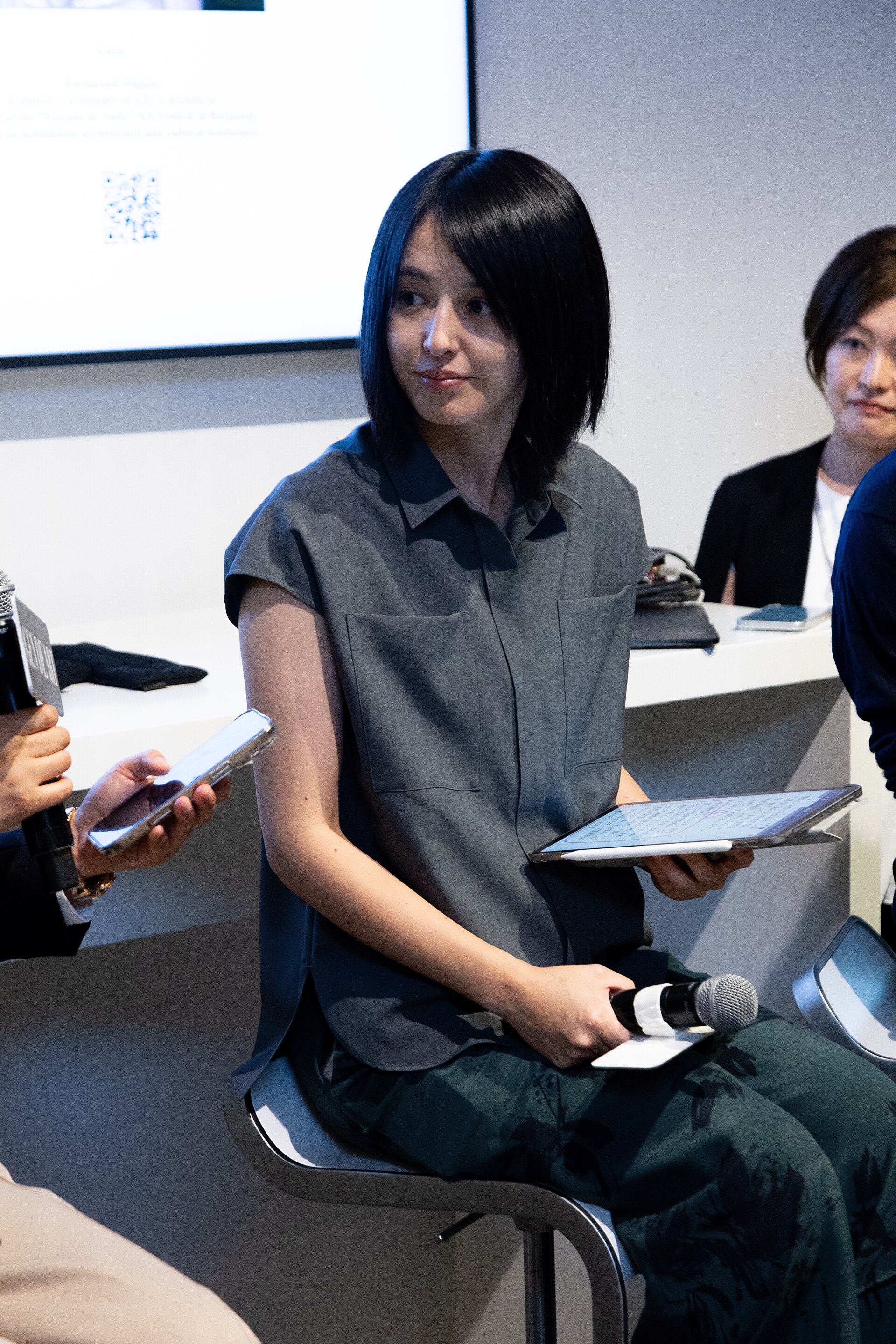 Miwa Komatsu, artist, at the Art Basel international art fair in Basel, Switzerland in June 2025.