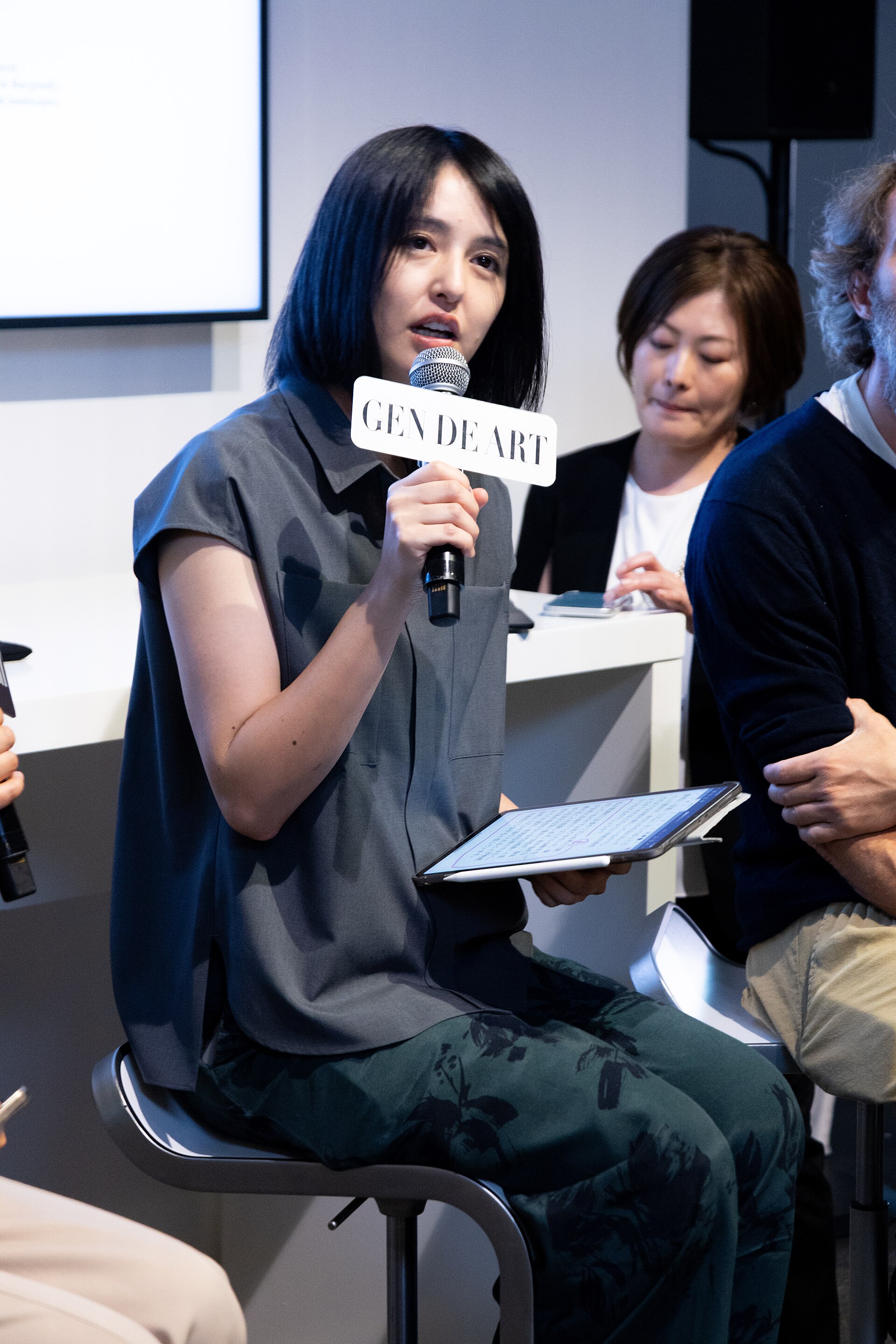 Miwa Komatsu, artist, at the Art Basel international art fair in Basel, Switzerland in June 2025.