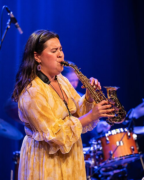 Mona Krogstad "Serenity now" med Veslemøy Narvesen, Hogne Kleiberg, Kertu Auer og special guest Kristoffer Lo. Sølvsalen, Kongsberg Jazzfestival 2024.
Foto: Birgit Fostervold @knipselyst

CC: BY-SA 2.0