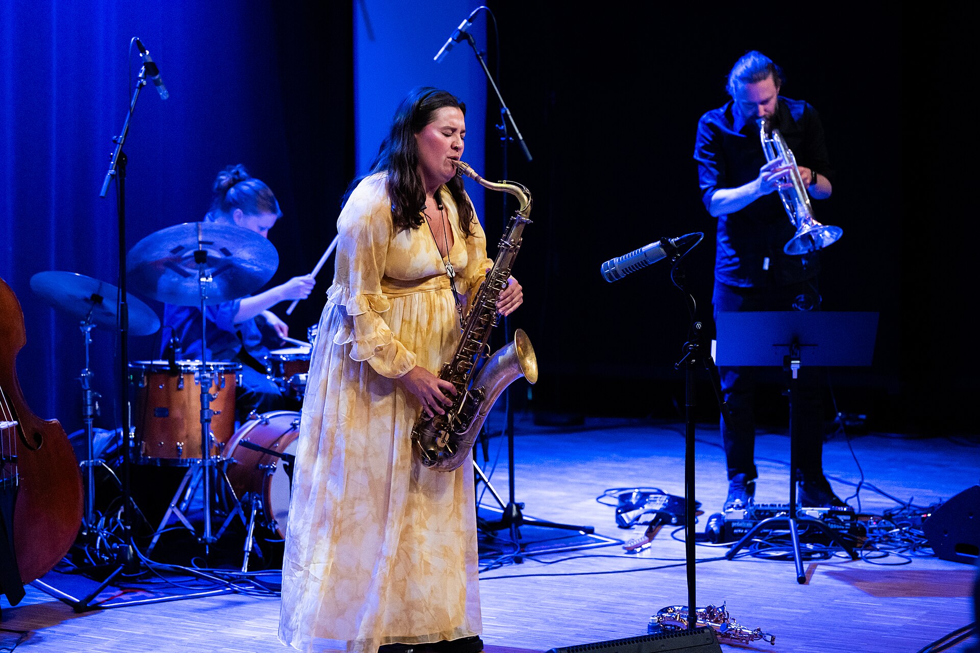 Mona Krogstad "Serenity now" med Veslemøy Narvesen, Hogne Kleiberg, Kertu Auer og special guest Kristoffer Lo. Sølvsalen, Kongsberg Jazzfestival 2024.
Foto: Birgit Fostervold @knipselyst

CC: BY-SA 2.0