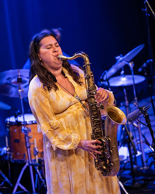 Mona Krogstad "Serenity now" med Veslemøy Narvesen, Hogne Kleiberg, Kertu Auer og special guest Kristoffer Lo. Sølvsalen, Kongsberg Jazzfestival 2024.
Foto: Birgit Fostervold @knipselyst

CC: BY-SA 2.0