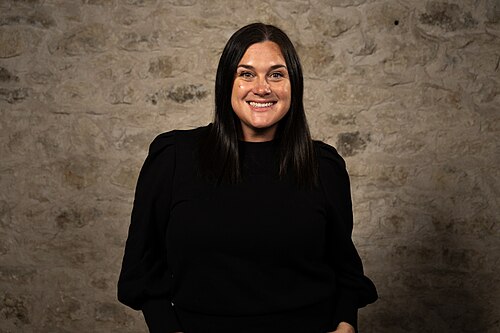 Morgan O'Donnell, Founder walk around town atx, at the WikiPortraits studio at the 2025 SXSW Festival.