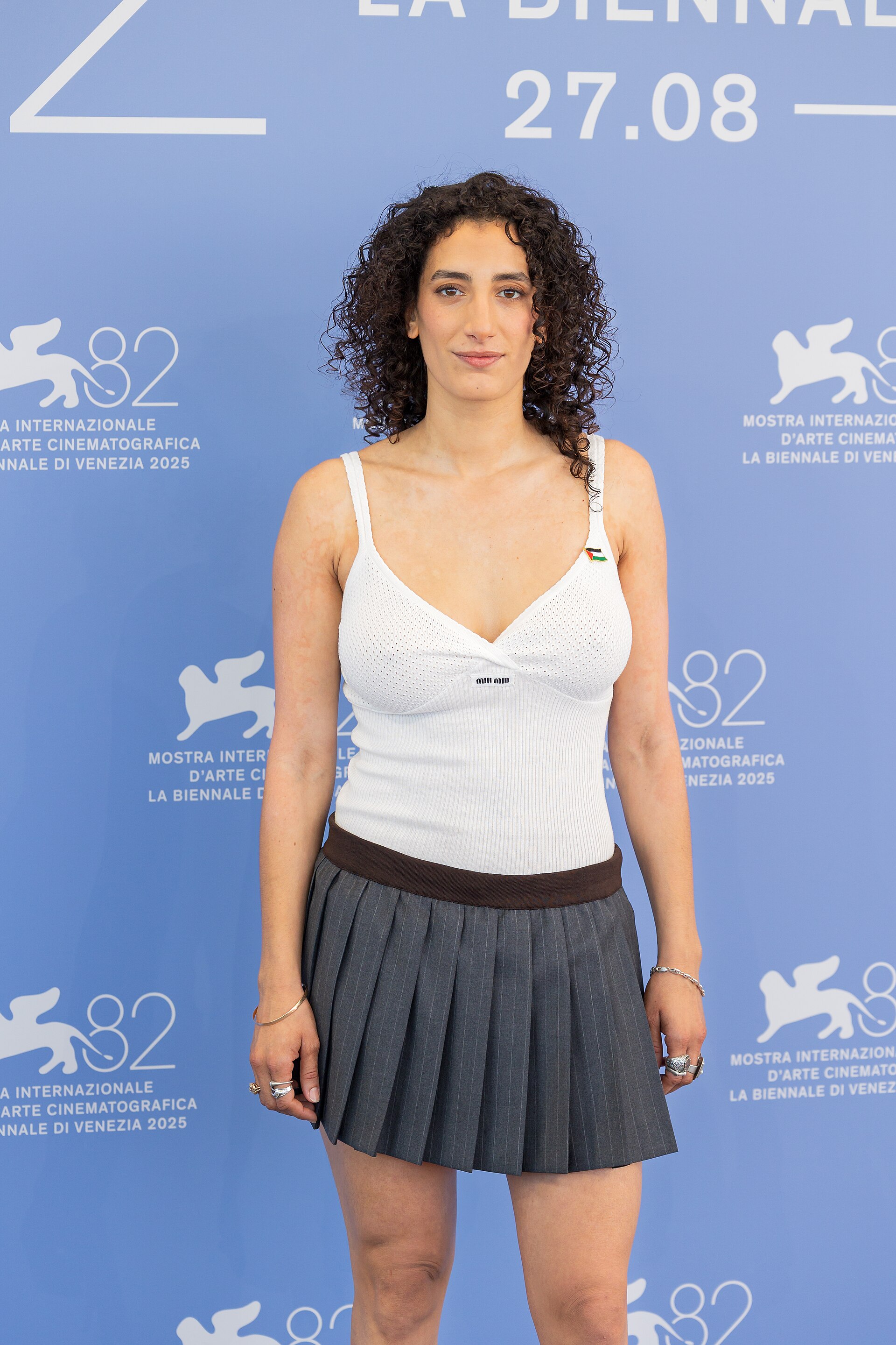 Mouna Soualem, actress, at 82nd Venice International Film Festival in Venice, Italy for the film grand ciel.