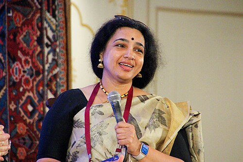 Mridula Ramesh, author and founder of the Sundaram Climate Institute, at the 2025 Jaipur Literature Festival in Jaipur, India.