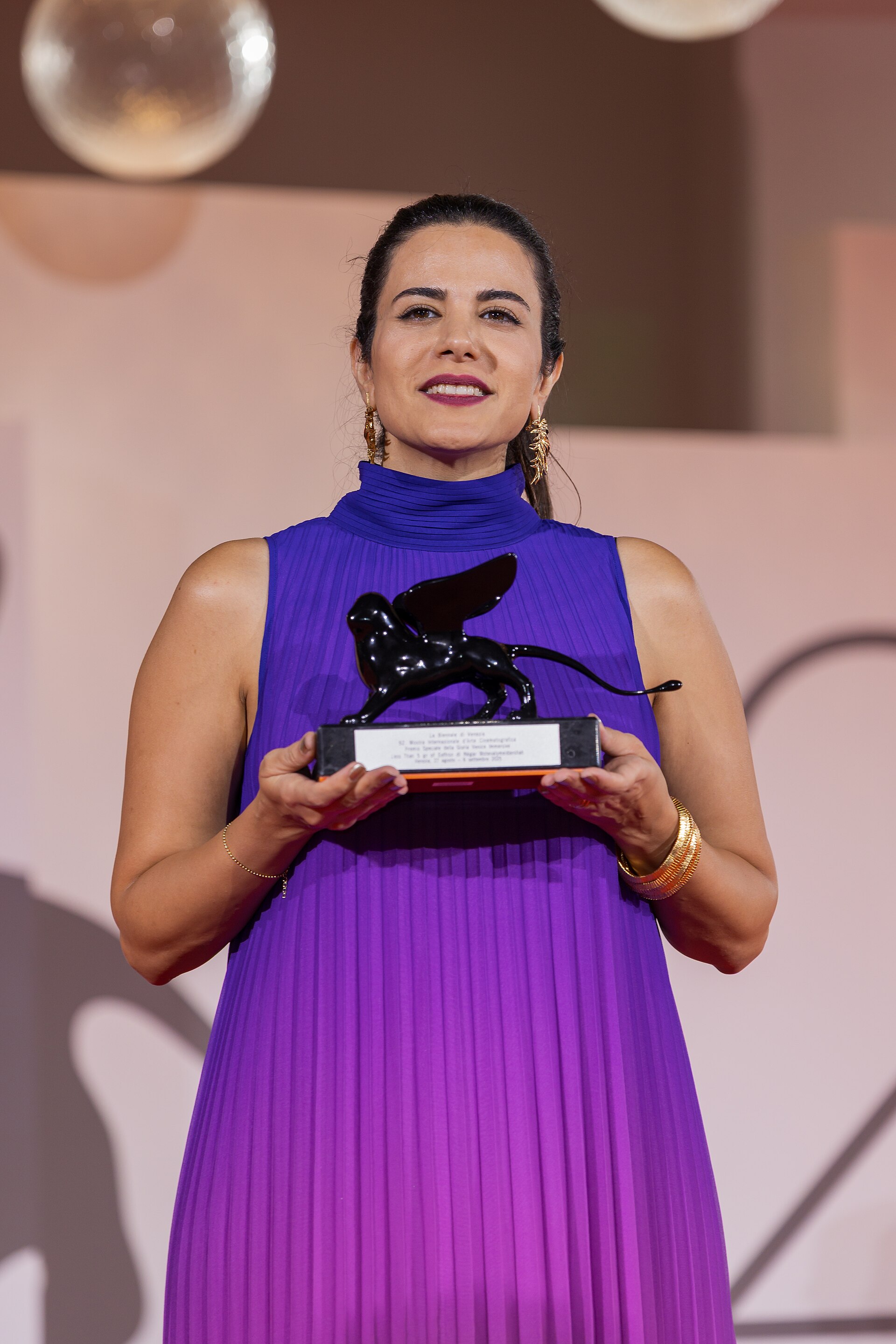 Négar Motevalymeidanshah, director, at 82nd Venice International Film Festival in Venice, Italy for the film Less than 5gr of Saffron.