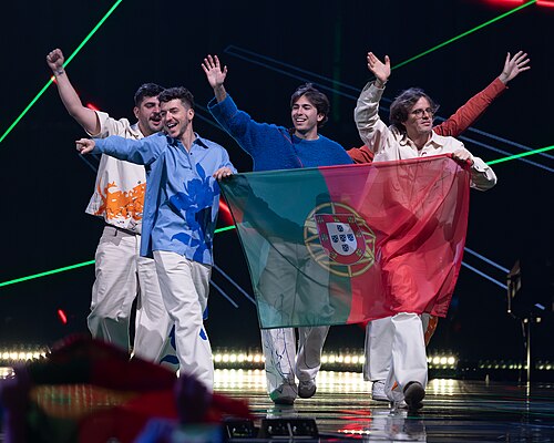 NAPA, representing Portugal, performing at Eurovision 2025 in Basel, Switzerland.