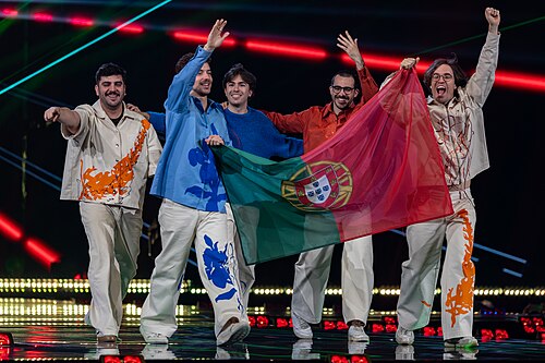 NAPA, representing Portugal, performing at Eurovision 2025 in Basel, Switzerland.