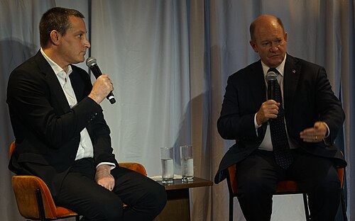 Barak Ravid, Chris Coons at Axios event for New York Climate Week 2025