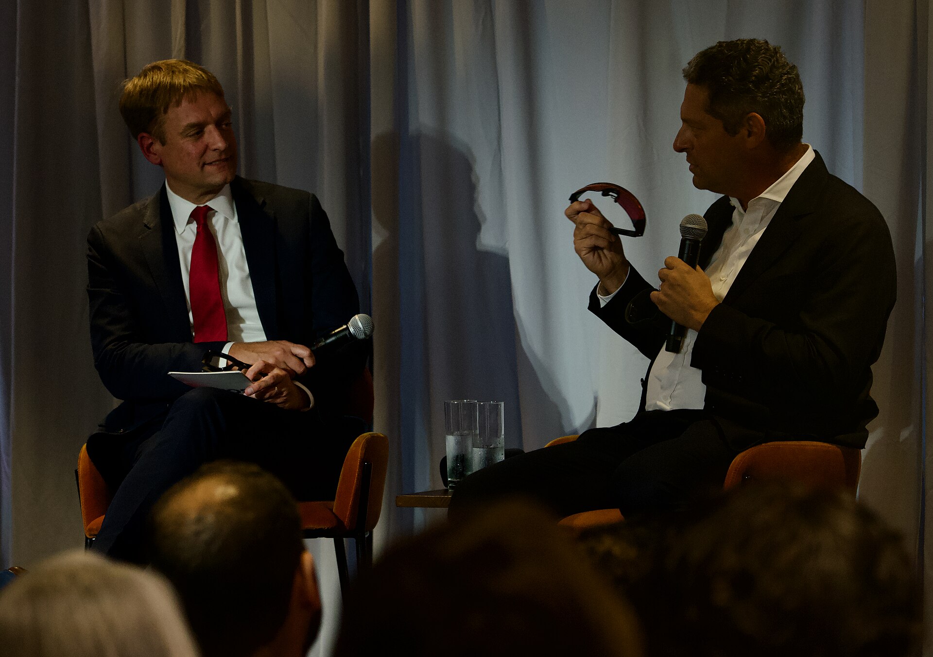 Axios publisher Nicholas Johnston and Meta president of global affairs Joel Kaplan at Axios New York Climate Week event 2025