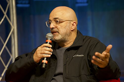 Nadim Nashif, the founder and General director of 7amleh,  speaking at the International Journalism Festival 2024 in Perugia, Italy a part of a panel called “Covering Gaza, against all the odds”