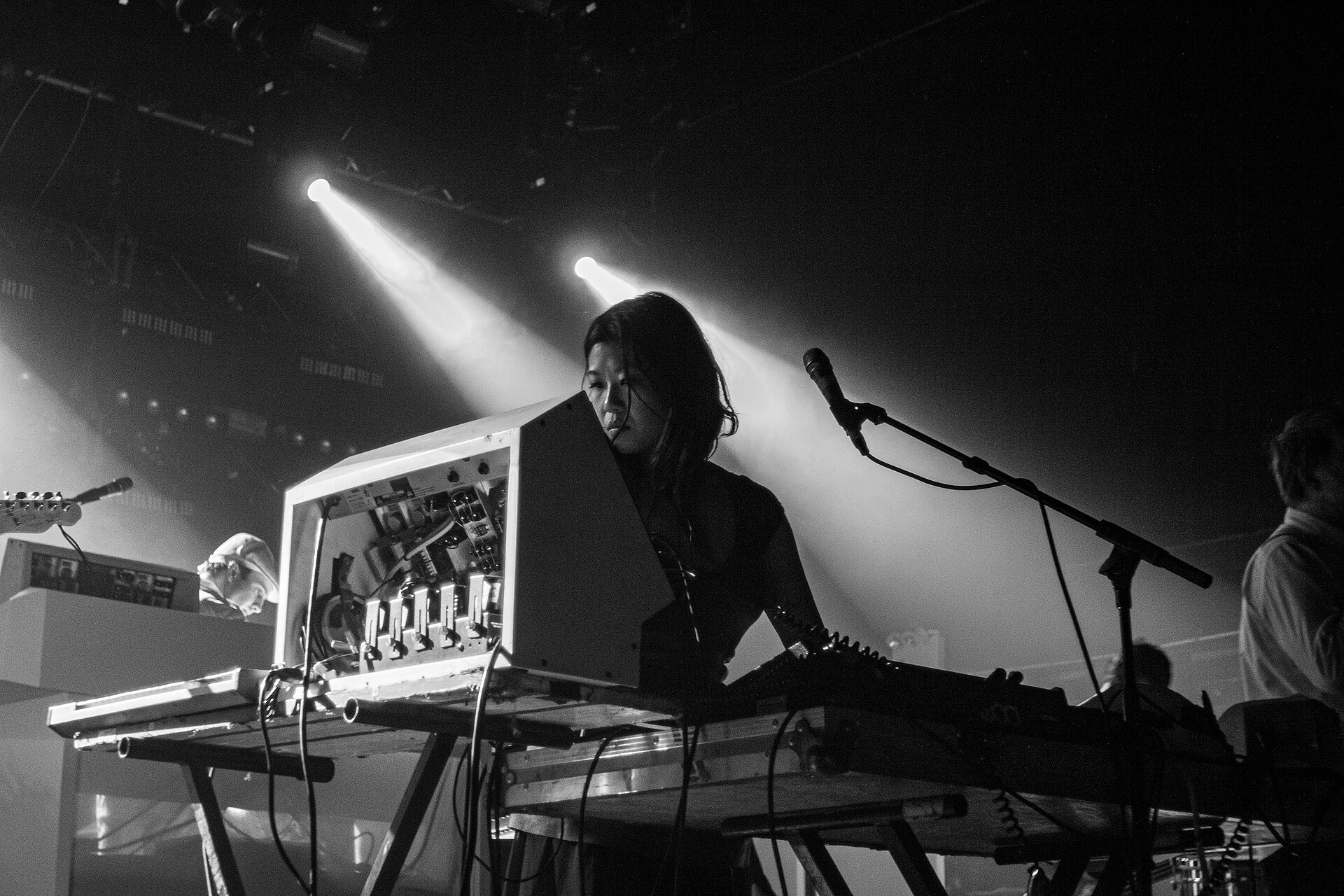 Nancy Whang of LCD Soundsystem playing one the band's then-final shows at Terminal 5