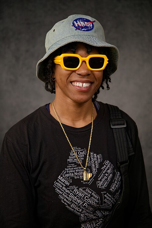 Natalie "Naee" Anderson, film director and producer, at the WikiPortraits studio at the 2025 Sundance Film Festival.