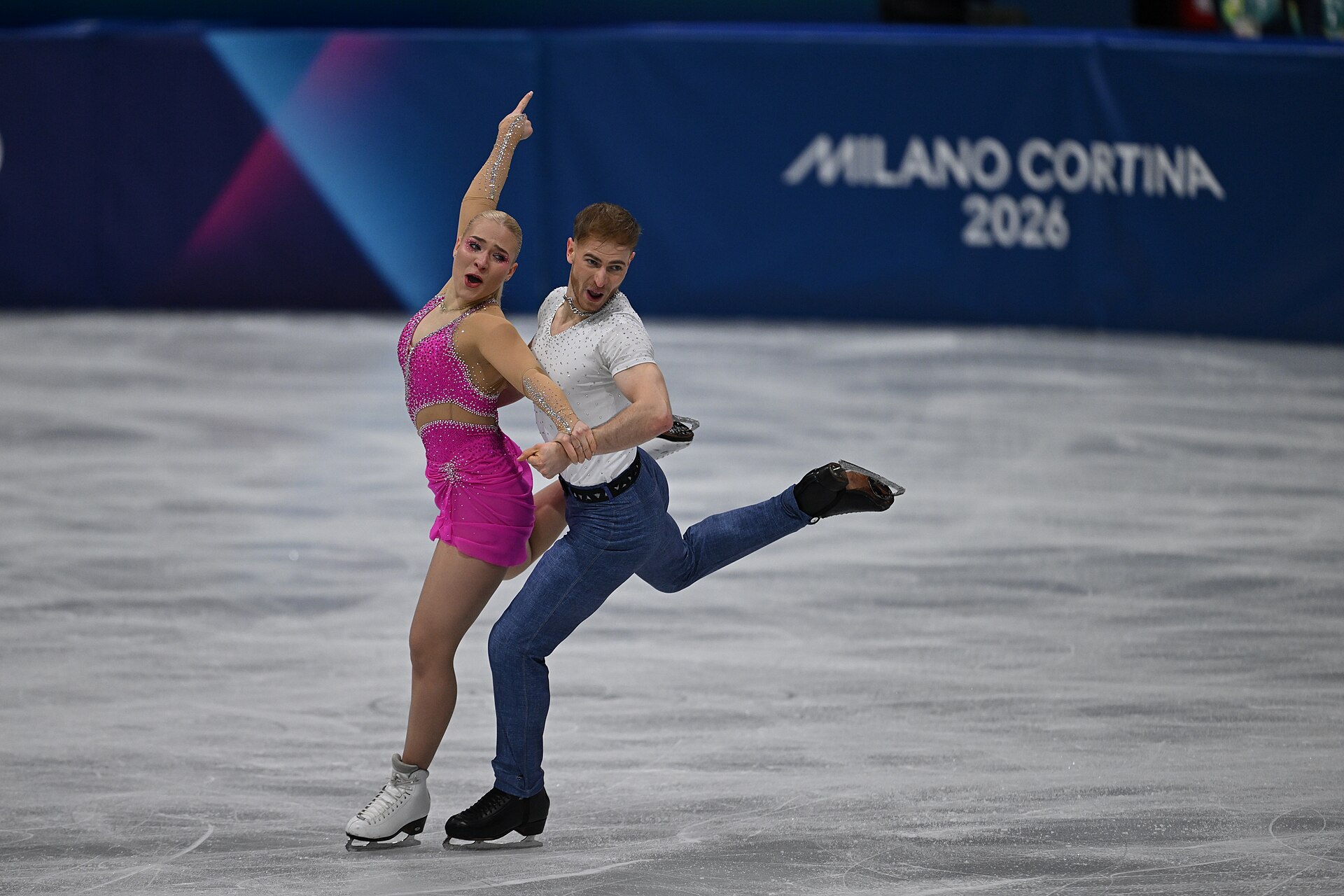 MILAN, ITALY - 09 FEBRUARY 2026: Natalie Taschlerova and Filip Taschler of Czech Republic compete during the Figureskating ice dance rhythm dance at the Olympic Winter Games Milano Cortina 2026 Milano Ice Skating Arena on February 09, 2026 in Milan, Italy