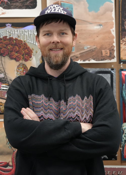 Neal Williams, Epic Problems, Flatstock Exhibit at SXSW 2025 in Austin, Texas in March 2025.