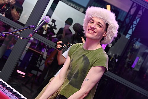 Nemo performing in the 2025 Eurovision Village in Basel, Switzerland