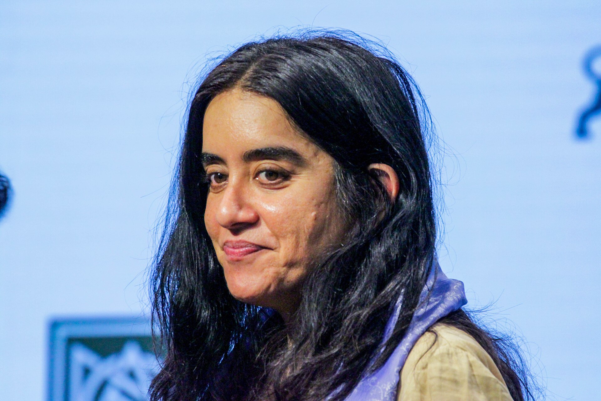 Nermeen Shaikh, writer and broadcast news producer, at the 2024 Jaipur Literary Festival USA, New York in New York City