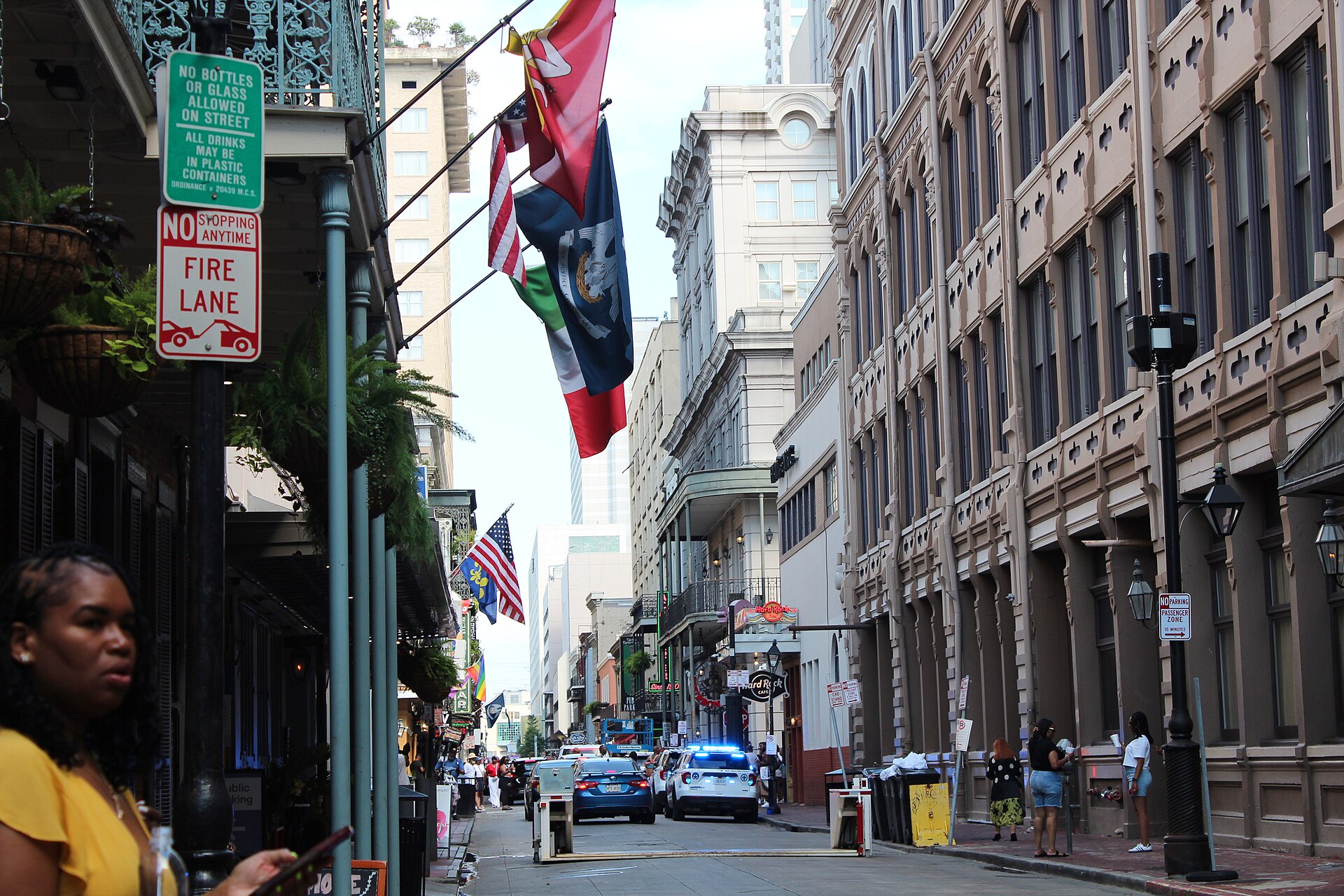 New Orleans Streets - 800 block of Iberville Street, French Quarter, looking riverwards