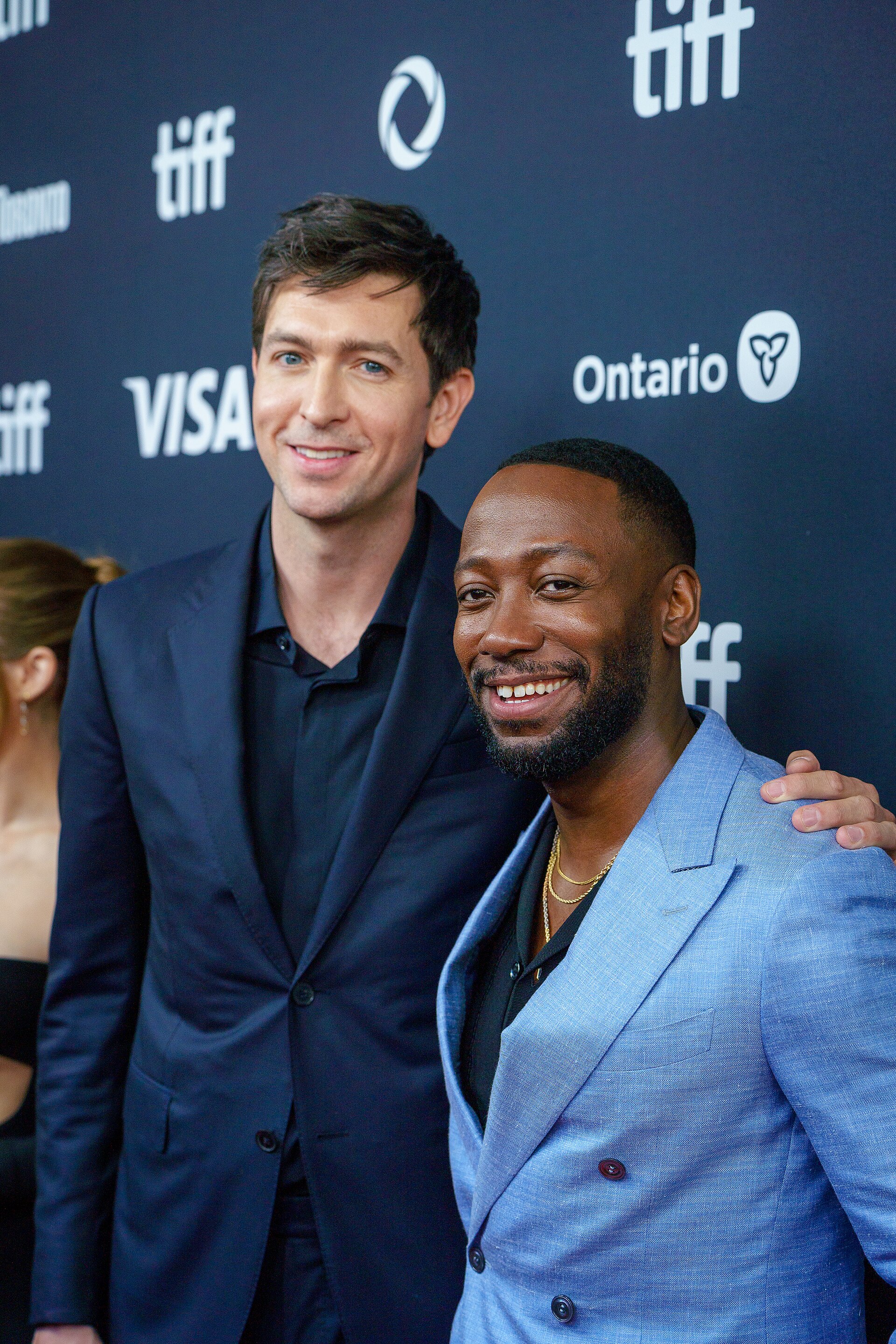 Nicholas Braun and Lamorne Morris at the 2024 Toronto International Film Festival (TIFF) for the movie SATURDAY NIGHT.
