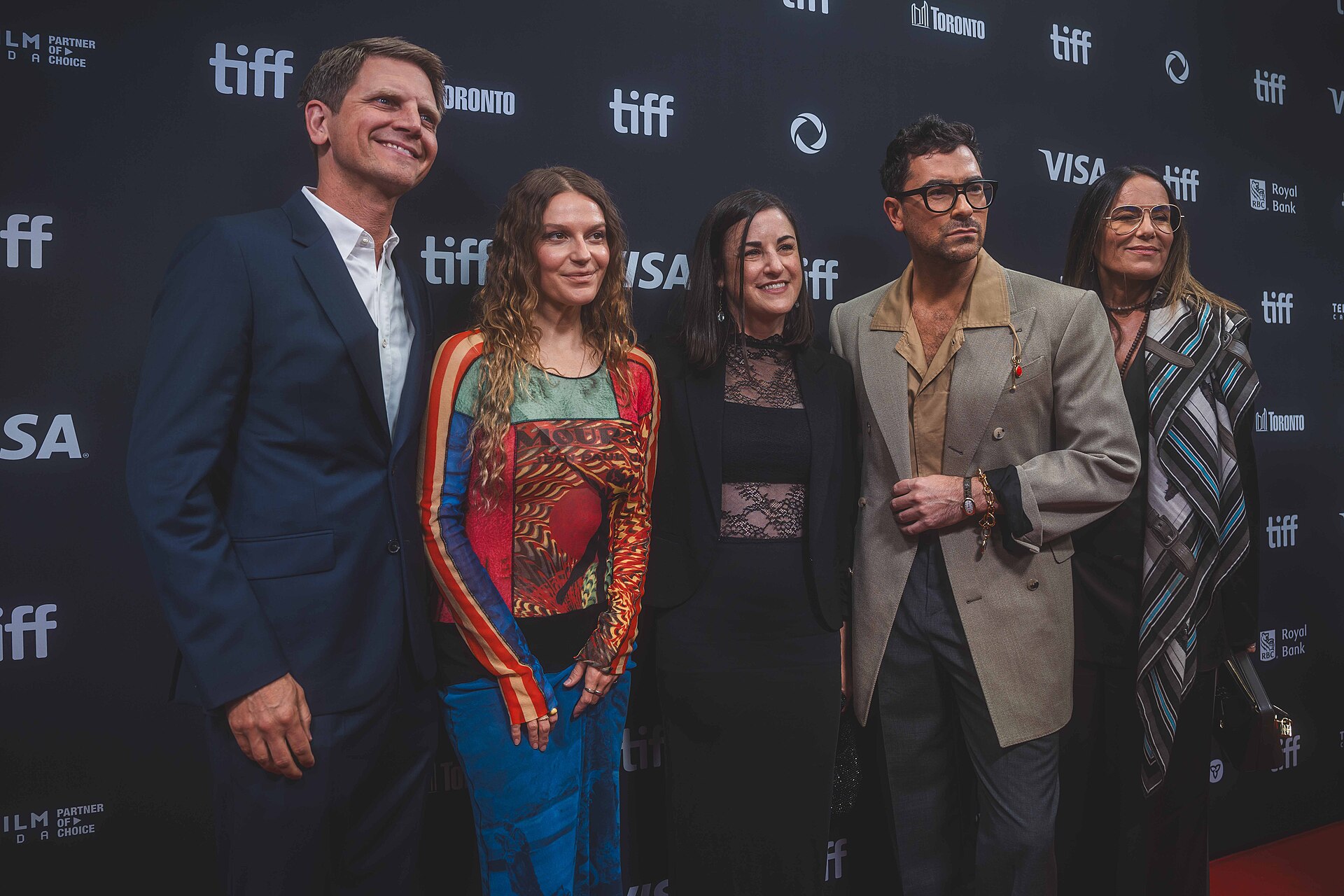 Nicholas Ferrall, Ally Pankiw, Cassidy Hartmann, Dan Levy and Jeanne Elfant Festa at the 2025 Toronto International Film Festival
