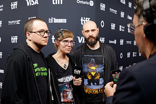 Nick Toti, Rachel Kempf, and Christian at the 2024 Toronto International Film Festival (TIFF) for the movie It Doesn't Get Any Better Than This.