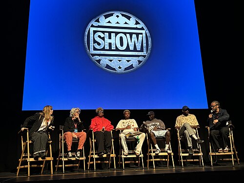 Left to right: Dede Gardner, Joslyn Barnes. Aunjanue Ellis-Taylor, Brandon Wilson. Ethan Herisse, RaMell Ross, Franklin Leonard.