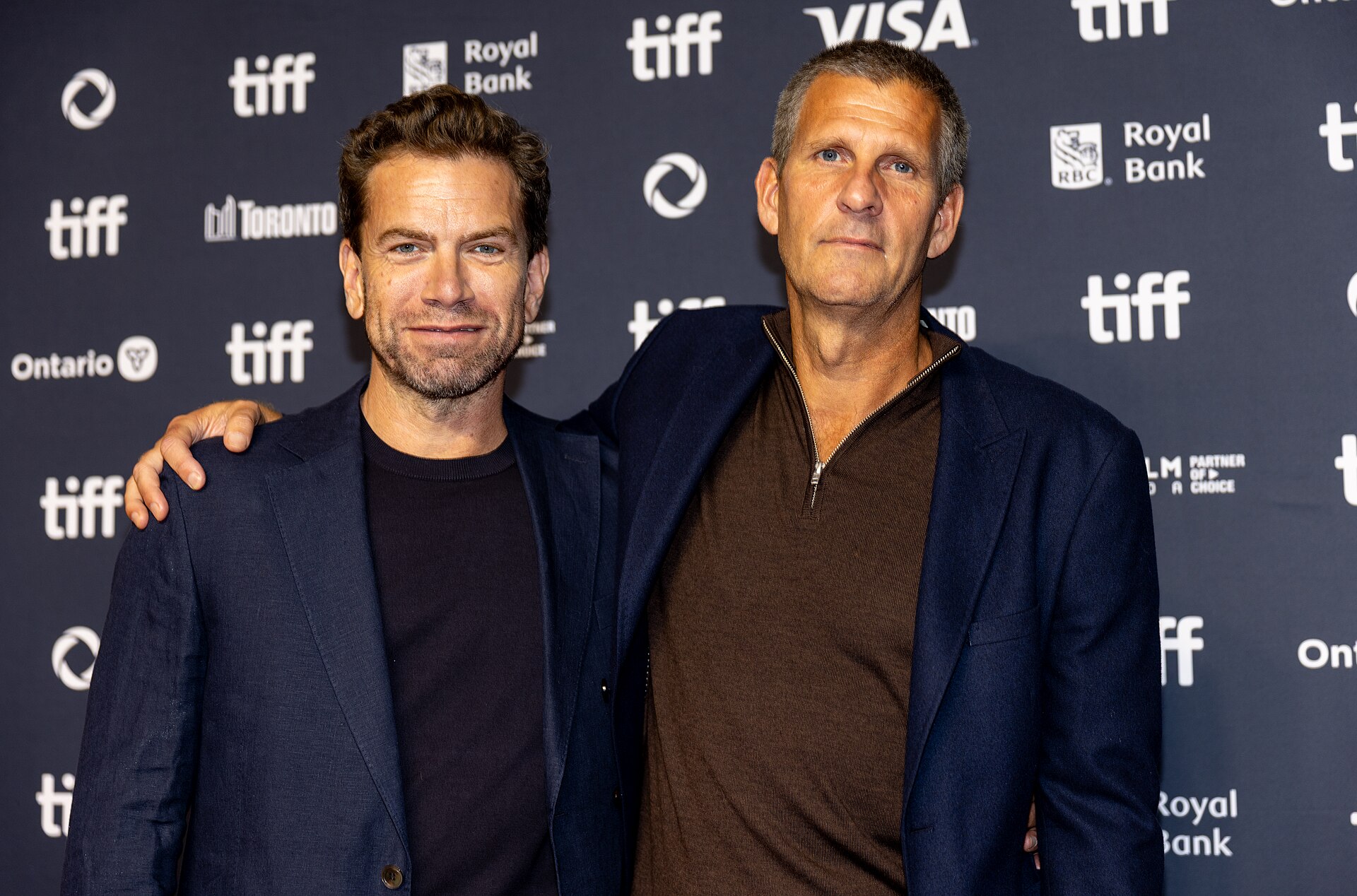 Nikolaj Lie Kaas and Anders Thomas Jensen, actor and director, respectively, at the 2025 Toronto International Film Festival (TIFF) for the movie The Last Viking.